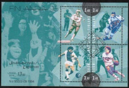 1995  Finland, Team Sports FD-stamped Min. Sheet. - Blocks & Kleinbögen