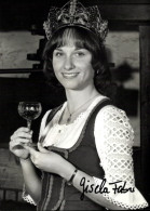 CPA Schauspielerin Gisela Faber, Portrait, Autogramm, Badische Weinkönigin, Krone, Weinglas - Acteurs