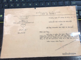 Soth Vietnam Letter-sent Mr Ngo Dinh Nhu -year-27 /10/1953 No-- 1 Pcs Paper Very Rare - Historical Documents