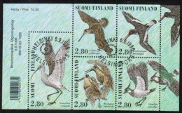 1996 Finland, Shore Birds, Min.sheet FD-stamped. - Hojas Bloque