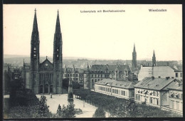 AK Wiesbaden, Luisenplatz Mit Bonifatiuskirche  - Wiesbaden