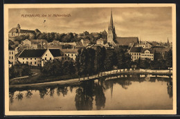 AK Flensburg, Kleiner Mühlenteich Und Kirche  - Flensburg