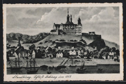 Künstler-AK Flensburg, Schloss Duburg Um 1582  - Flensburg