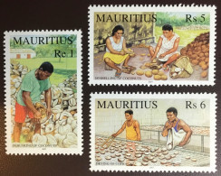 Mauritius 2001 Coconut Industry 3 Values MNH - Mauritius (1968-...)