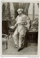 Alexandre Dumas - Dessin De M. Lanos - Page Original  1887 - Historical Documents