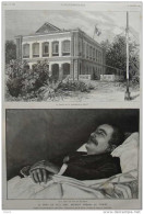 Paul Bert Sur Son Lit De Mort, Résident Géneral Au Tonkin - Page Original - 1887 - Historical Documents