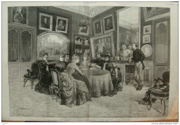 La Salle Du Comité Du Théâtre-Francais - Une Lecture Aux Artistes - Page Original - 1887 - Historical Documents