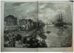 Le Havre Illustrée - L'avant-port Et Le Musée - La Bourse - Le Vieux Bassin - Page Original - 1887  -  2 - Historical Documents