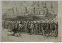 Naples - Embarquement à Naples Des Troupes Italiennes Destinées à Opérer Contre L'Abyssinie - Page Original - 1887 - Historical Documents