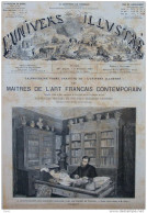 M. Ludovic Halevy, De L'Académie Francaise, Dans Son Cabinet De Travail -  Page Original 1887 - Historical Documents