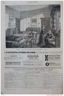 Écosse - Le Salon De La Reine Victoria à Balmoral-  Page Original 1887 - Historische Dokumente