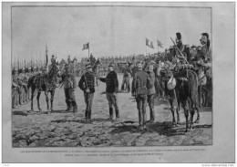 Les Manoeuvres De La Mobilisation - Le Général Ferron élevé Le Général Clément -  Page Original - 1887 - Historical Documents