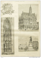 La Belgique Par Camille Lemonnier - Tabernacle De Louvain - Place Du Vendredi à Gand - Page Original 1887 - Documenti Storici