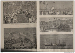 La Célebration Du Jubilé De La Reine Victoria Aux Indes - Illumination Générale à Bombay - Page Original 1887 - Historical Documents