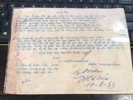 Soth Vietnam Letter-sent Mr Ngo Dinh Nhu -year-25/8/1953 No-306- 1 Pcs Paper Very Rare - Documenti Storici