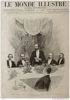 Paris - M. Rouvier, Président Du Conseil, Prononcant Son Discours Au Banquet De L'ôtel Continental - Page Original 1887 - Documenti Storici