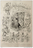 Les Coulisses D'une Revue "Paris En Général" Par MM. Montréal, Blondeau Et Grisier - Page Original 1887 - Documenti Storici