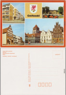 Greifswald Neues Wohnensemble, Bahnhof, Rekonstruiertes Giebelhaus, Markt 1987 - Greifswald