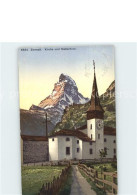 11679385 Zermatt VS Mit Kirche Und Matterhorn  - Otros & Sin Clasificación