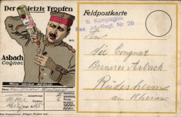 CPA Reklame, Asbach Cognac, Feldpostkarte, Deutscher Soldat - Publicité