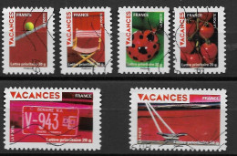 France 2009 Oblitéré Autoadhésif   N° 315 - 316 - 318 - 320 - 323 - 328    " Vacances  " - Used Stamps