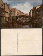 Ansichtskarte Nürnberg Fleischbrücke, Künstlerkarte 1910 - Nürnberg