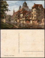 Ansichtskarte Nürnberg Insel Schütt, Künstlerkarte 1910 - Nürnberg