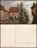 Ansichtskarte Nürnberg Museumsbrücke, Künstlerkarte 1910 - Nuernberg