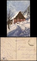 Ansichtskarte  Winter Stimmungsbild Am Gehöft Schnee Erzgebirge? 1912 - Unclassified