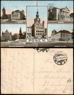 Postcard Posen Poznań Schloß Stadttheater Rathaus 1915  Gel. Feldpost - Pologne