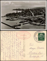 Ansichtskarte Friedrichshafen Luftbild Hafen Bahnhof 1937 - Friedrichshafen