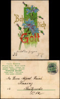 Ansichtskarte  Behüt Dich Gott  Blau Kornblumen 1905  Prägekarte Stempel Kamenz - Zonder Classificatie