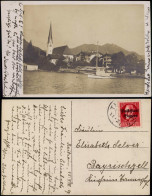 Ansichtskarte Bad Wiessee Kirche, Anleger Segelboot 1919 Privatfoto  Raitrain - Bad Wiessee
