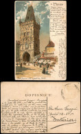 Postcard Prag Praha Straßen-Ansicht Künstlerkarte 1910 - Tsjechië