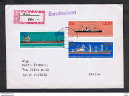 GERMANIA  D.D.R.:  1950  RACCOMANDATA  CON  S. CPL. 6  VAL. (n° 2358/63)  -  PER  L' ITALIA - Briefe U. Dokumente