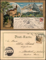 Ansichtskarte Amras-Innsbruck 2 Bild Schloss Ambras Alpen-Post 1899 - Innsbruck