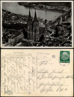 Ansichtskarte Köln Luftbild Bahnhof Und Messe Deutz 1936 - Köln