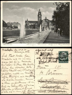 Ansichtskarte Wiesbaden Reisinger-Brunnen-Anlage Mit Hauptbahnhof 1934 - Wiesbaden
