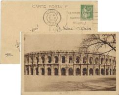Flier De Nimes - Le Vin De France Nourri Guérit Réjouit - Enveloppe Entière - Mechanical Postmarks (Advertisement)