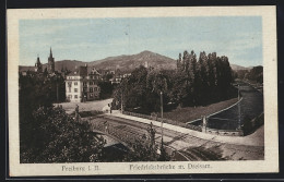 AK Freiburg I. B., Friedrichsbrücke M. Dreisam  - Freiburg I. Br.