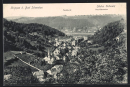 AK Krippen B. Bad Schandau, Ortsansicht Mit Postelwitz Und Neu-Schandau  - Bad Schandau