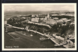 AK Flensburg-Mürwik, Marineschule Mit Landungsbrücke Aus Der Vogelschau  - Flensburg