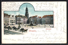 AK Dresden, Altmarkt, Kutschen Und Geschäfte, Denkmal  - Dresden