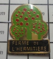 3617 Pin's Pins / Beau Et Rare / MARQUES / ARBRE POMMIER POMME FERME DE L'HERMITIERE - Trademarks