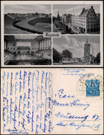 Ansichtskarte Rostock Ostseestadion, Straße, Schwimmhalle - Innen 1957 - Rostock