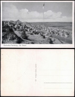 Ansichtskarte Norderney Strandleben, Strandkörbe - Restaurant 1954 - Norderney