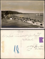 Ansichtskarte Timmendorfer Strand Strandleben, Segelboote - Seebrücke 1953 - Sonstige & Ohne Zuordnung