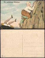 Ansichtskarte  Scherzkarte Im Gebirge Ein Gefallenes Mädchen 1924 - Humor