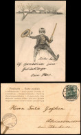 Ansichtskarte   Winter: Kind Rodeln (Gold-Verziehrt) 1902   LEER Nach IHRHOVE - Unclassified