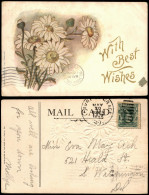 Künstlerkarte: Blumen WITH BEST WISHES (Flowers, US-Card) 1910 Prägekarte - Paintings